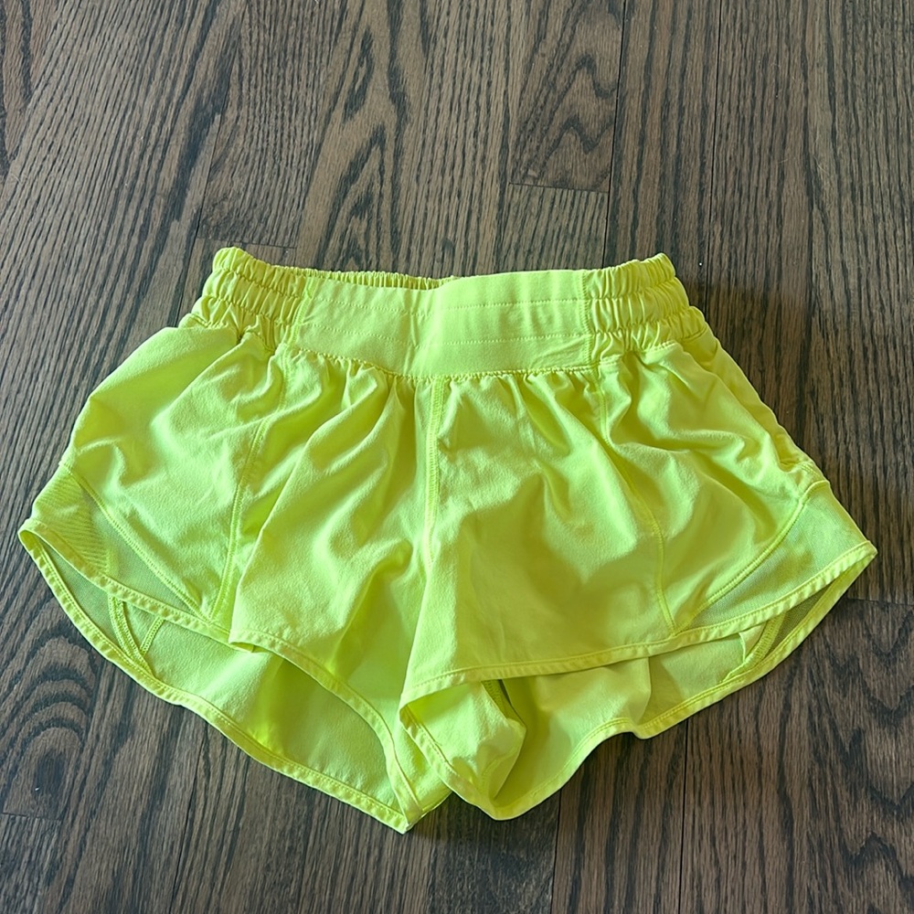 Yellow lululemon shorts